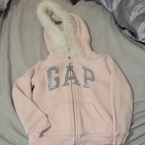 GAP Pink Hoodie with Faux Fur Hood